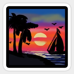 Beach Sunset Sticker